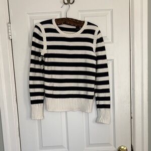 Liz Claiborne Black and White Striped Crewneck Sweater